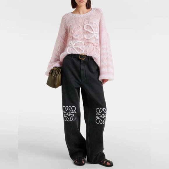 Loewe Anagram Wool-blend White/Pink Sweater - Picture 1 of 12